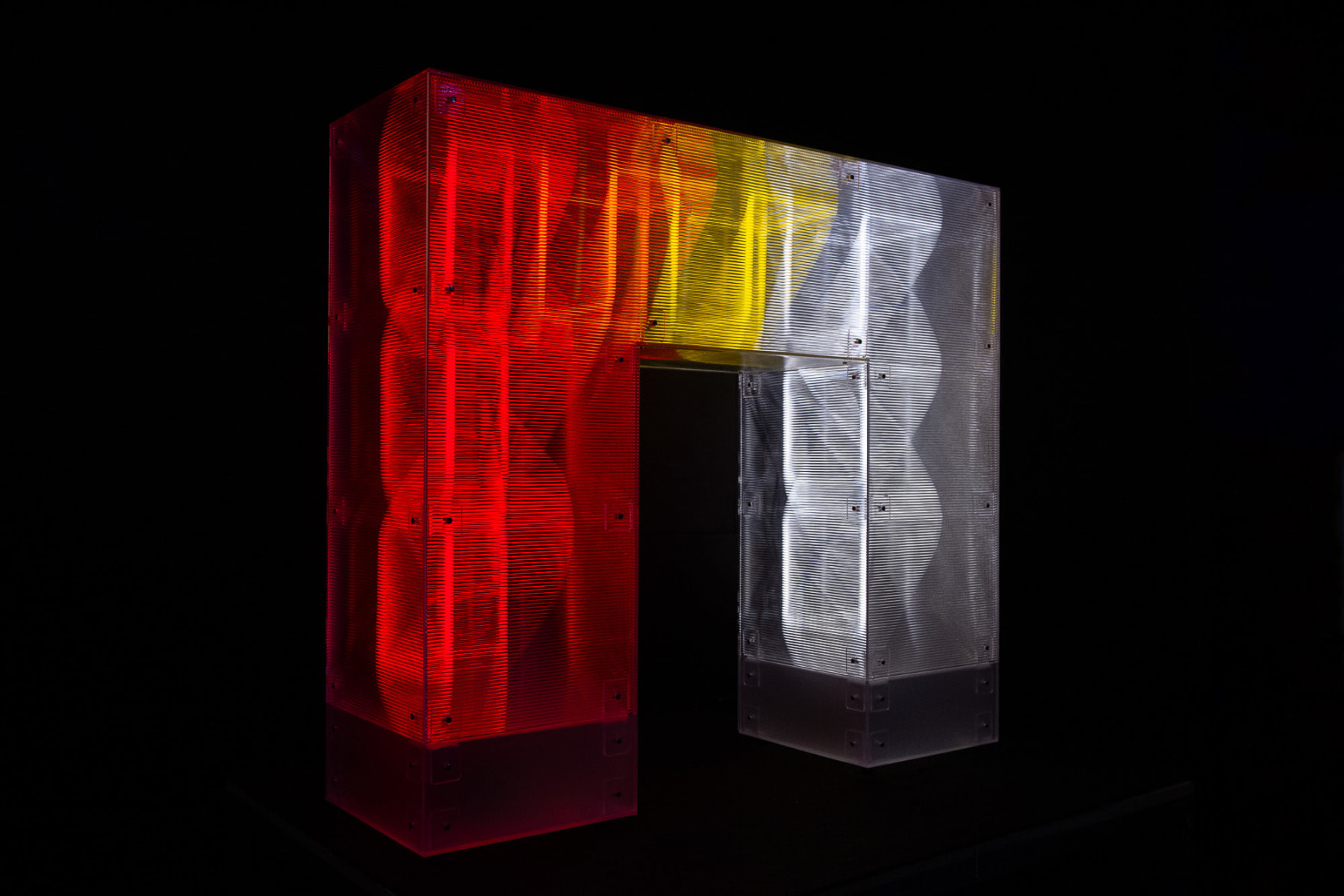 Meagan Streader, Horizontal descent (neon console), 2024