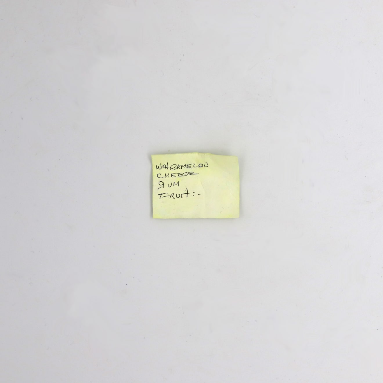 Kenny Pittock, Watermelon, cheese, gum, fruit, 2021