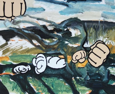 Sophia Hewson, viewer as patient (fists), 2018