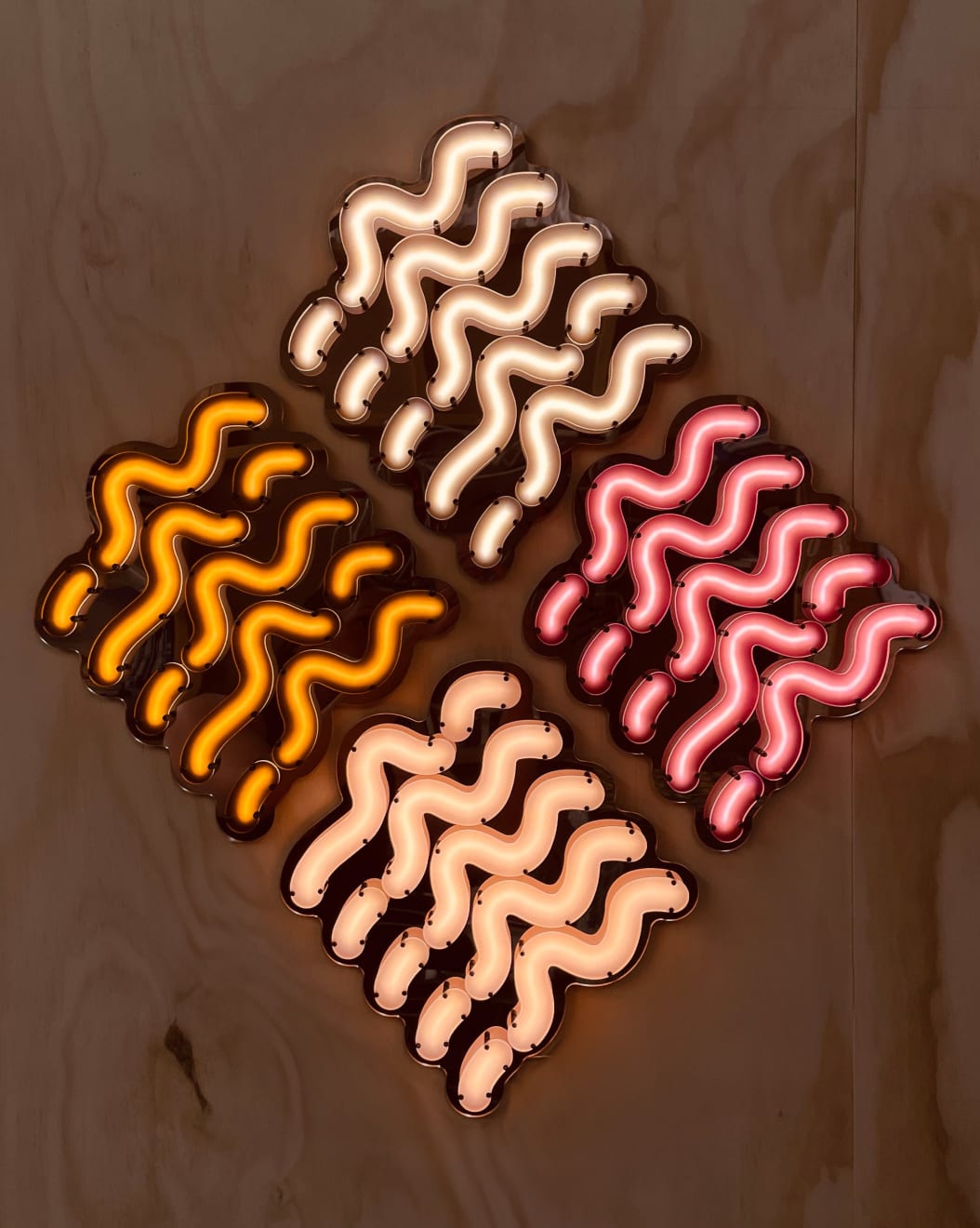 Meagan Streader, Wave tiles (complete - sandstone, blush, raspberry, earth), 2025