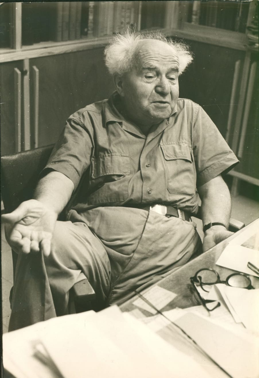 Micha Bar-Am, David Ben Gurion in his Study, Sde Boker, ISRAEL, 1966