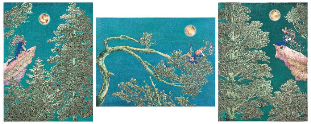 Raqib Shaw, An Ode to the Lost Moon of the Lesser Himalayas on the Banks of the Lidder, 2009