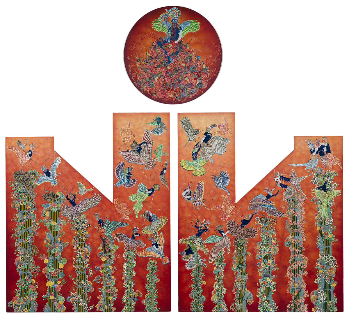 Raqib Shaw, Absence of God III... And His Tears of Blood Will Drown the Cities of Men, 2008