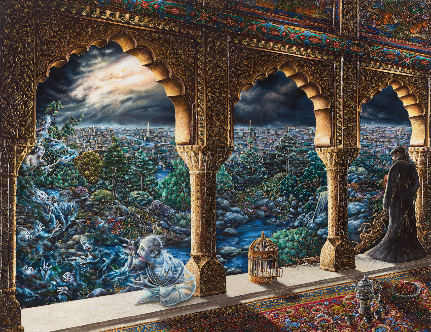 Raqib Shaw, A Nous Deux Maintenant!! (Night Version), 2022