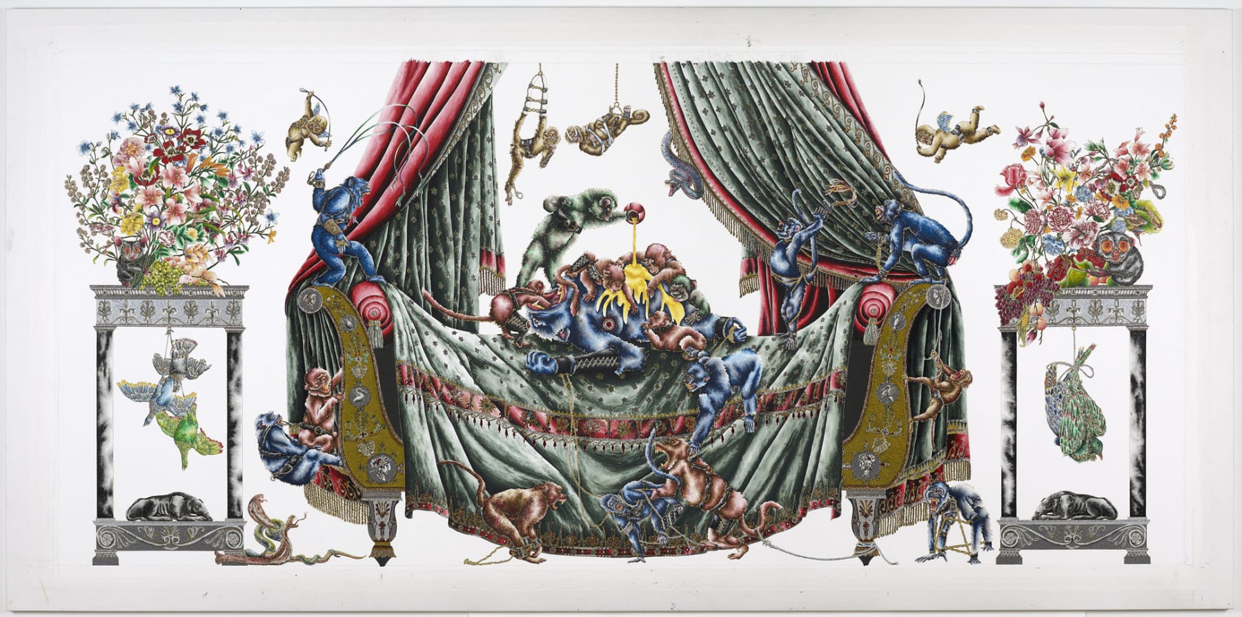 Raqib Shaw, Monkey King Boudoir II, 2012