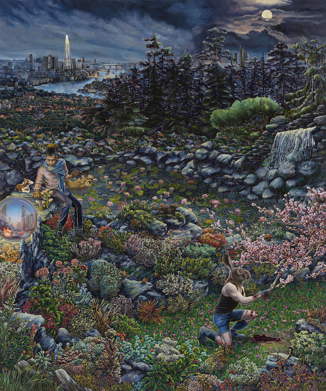 Raqib Shaw, Agony in the garden (after Tintoretto) I, 2020-21
