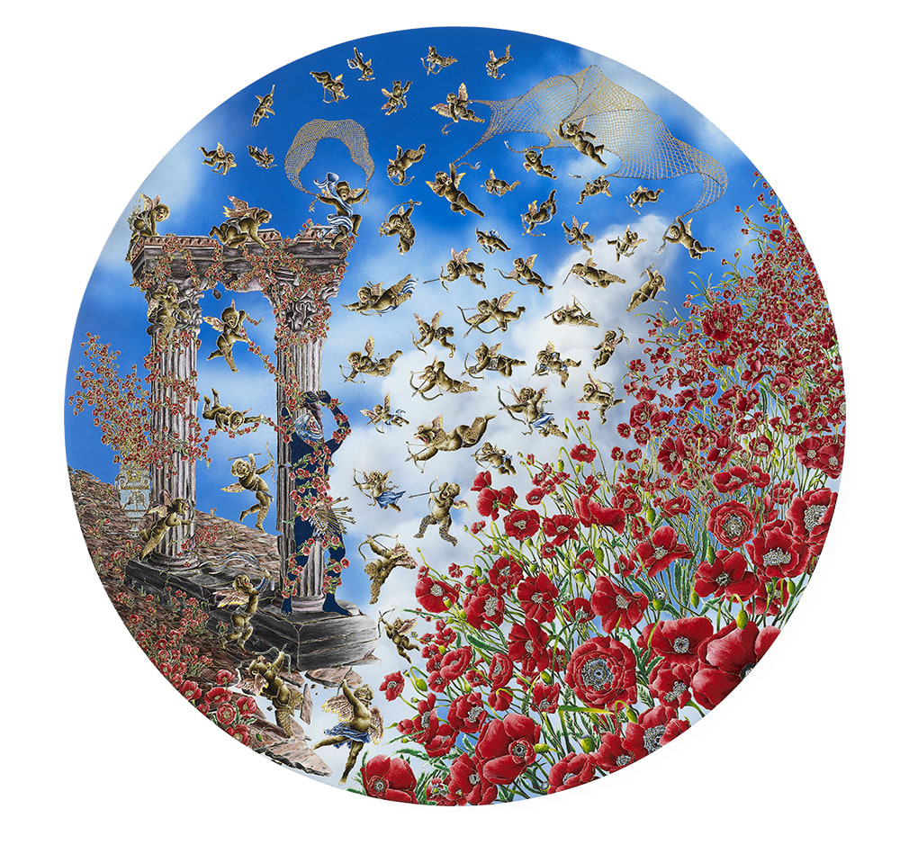 Raqib Shaw, St Sebastian of the Poppies, 2011-2012