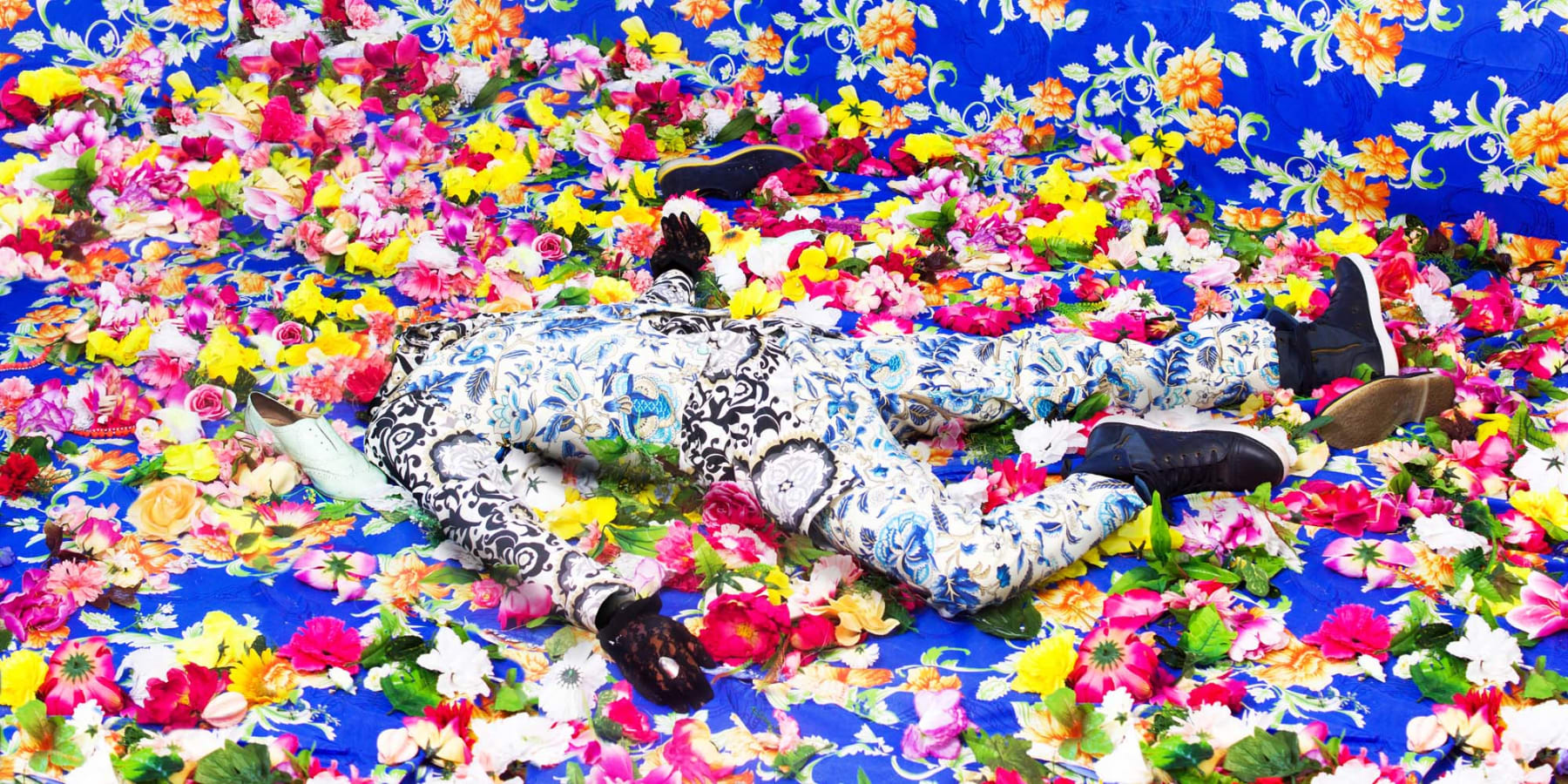 Ebony G. Patterson, Untitled (Among the weeds, plants, and peacock feathers), 2015