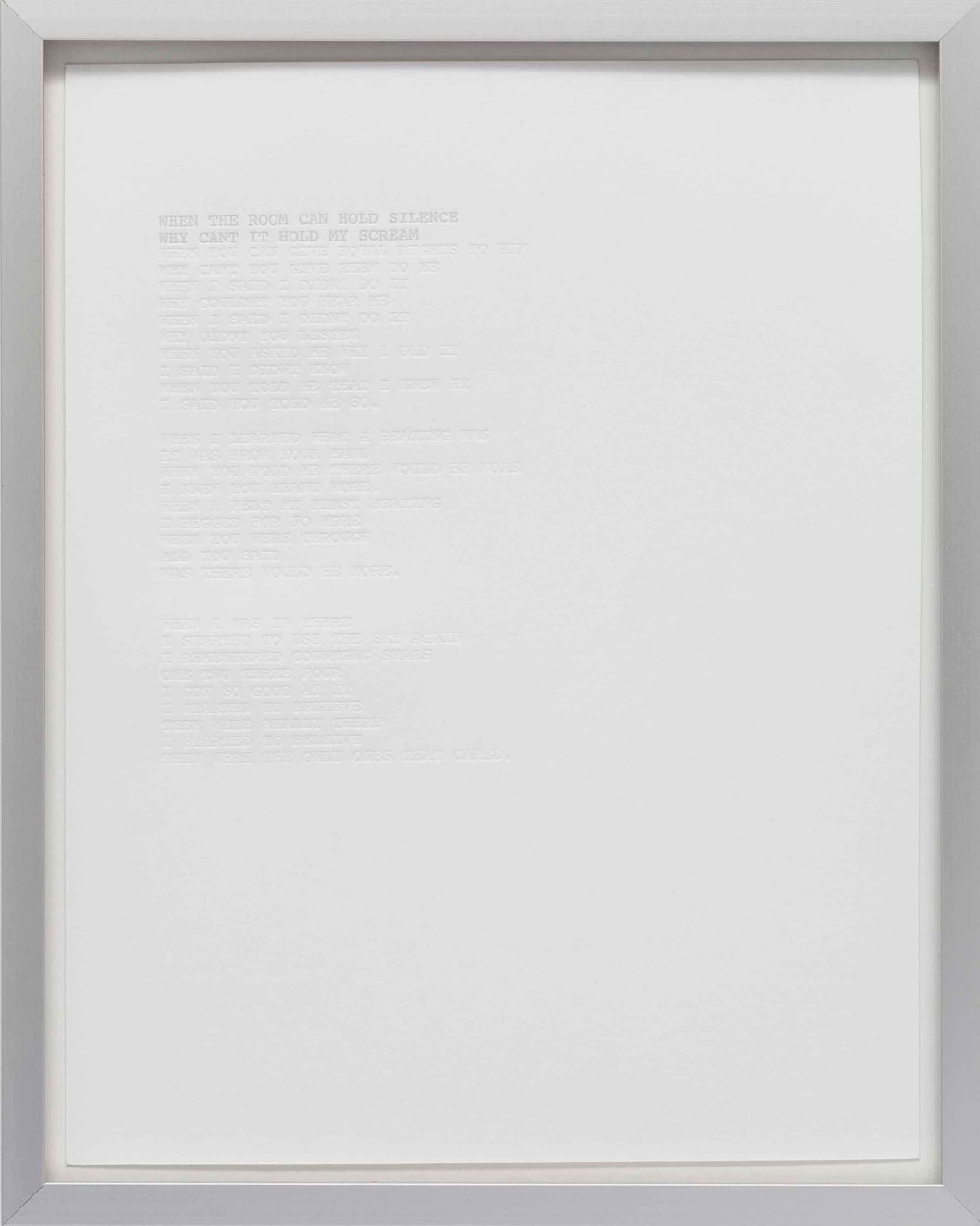 Cheryl Pope, WHEN THE ROOM CAN HOLD SILENCE WHY CAN'T IT HOLD MY SCREAM, in Collaboration with Youth from Juvenile Detention Center, Washington, D.C., 2016