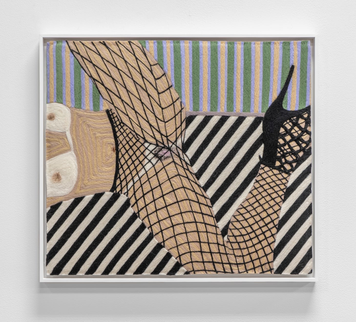 Cheryl Pope, Woman on Striped Floor, 2023