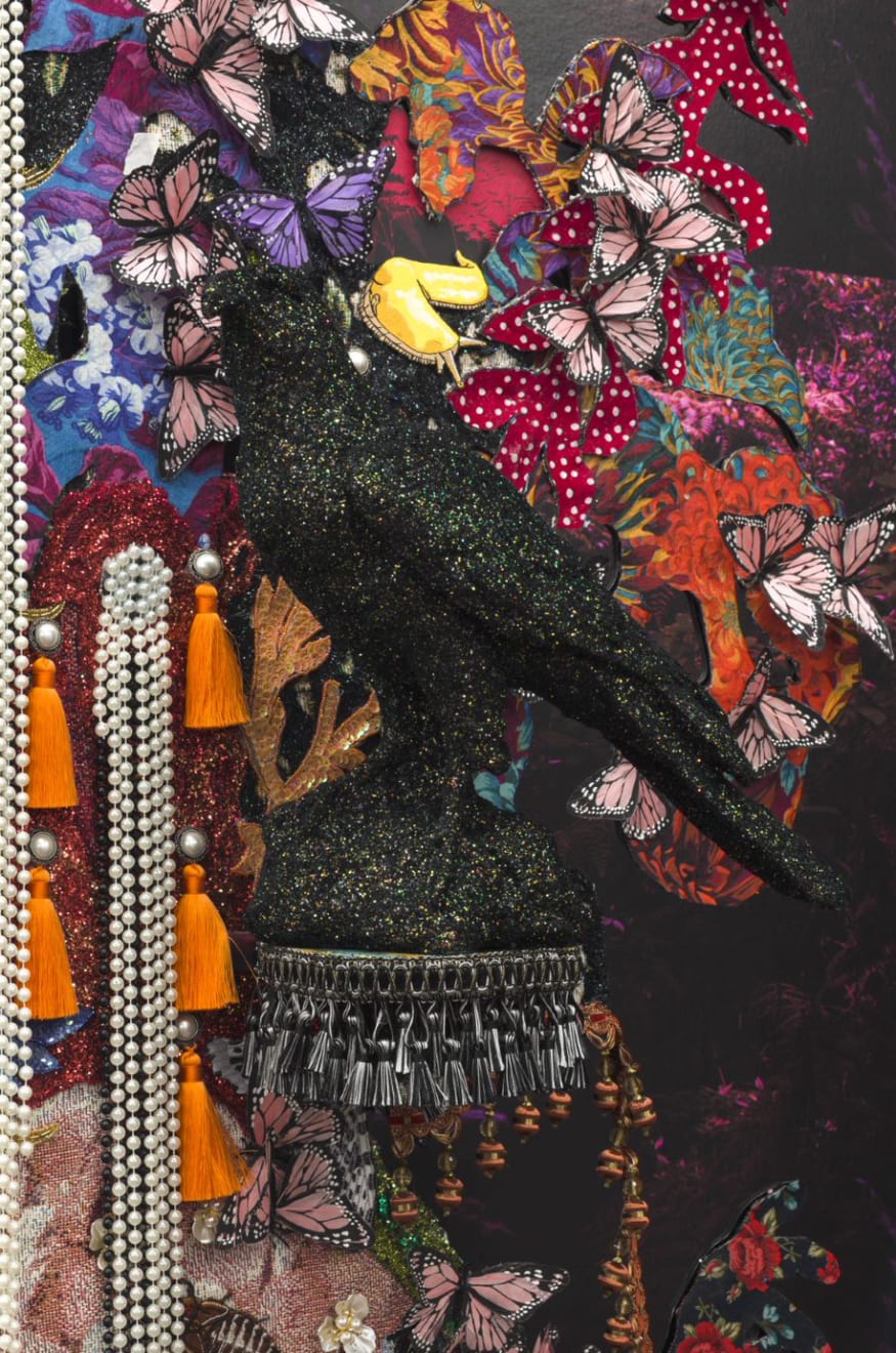 Ebony G. Patterson, ...in the lament...there is a nest...a bursting a...nourishing, 2021-22