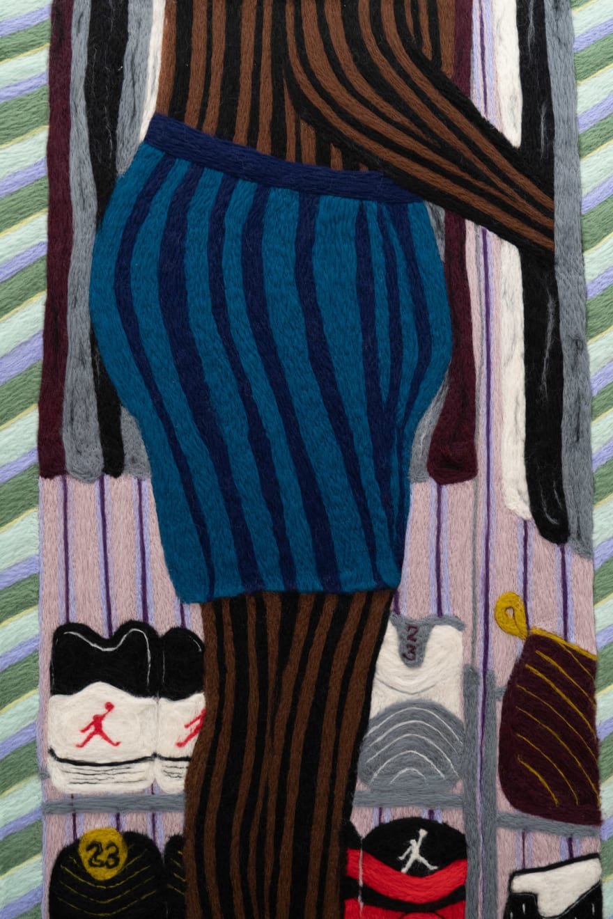Cheryl Pope, Room with Striped Dresser, 2022