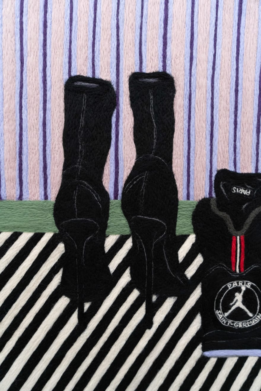 Cheryl Pope, Room with Striped Wall, 2022