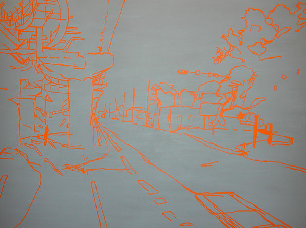 Gabert Farrar, Untitled (orange on grey), 2002