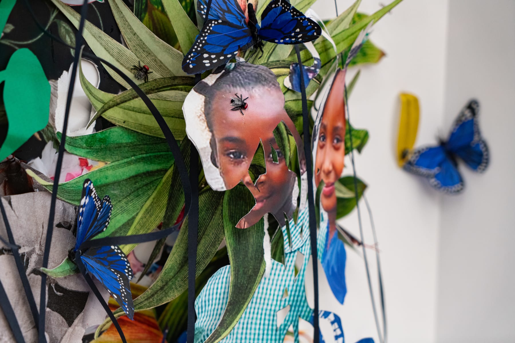 Ebony G. Patterson, ...the hawk looks out...as she embraces the haunt...and flies come for the nourishing..., 2021