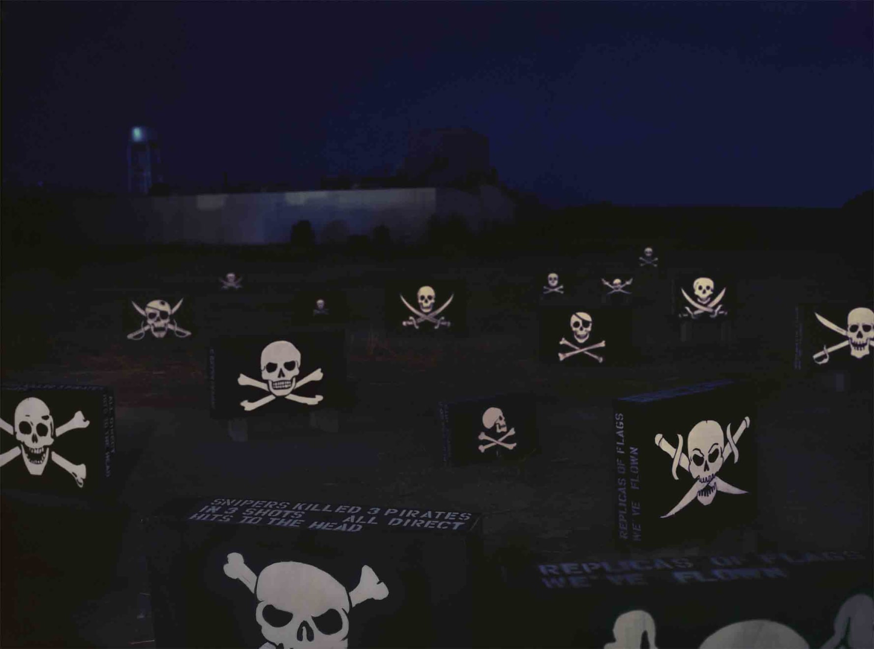 Joel Ross, REPLICAS OF FLAGS WE'VE FLOWN (Installed and Abandoned, Tilton, IL), 2012