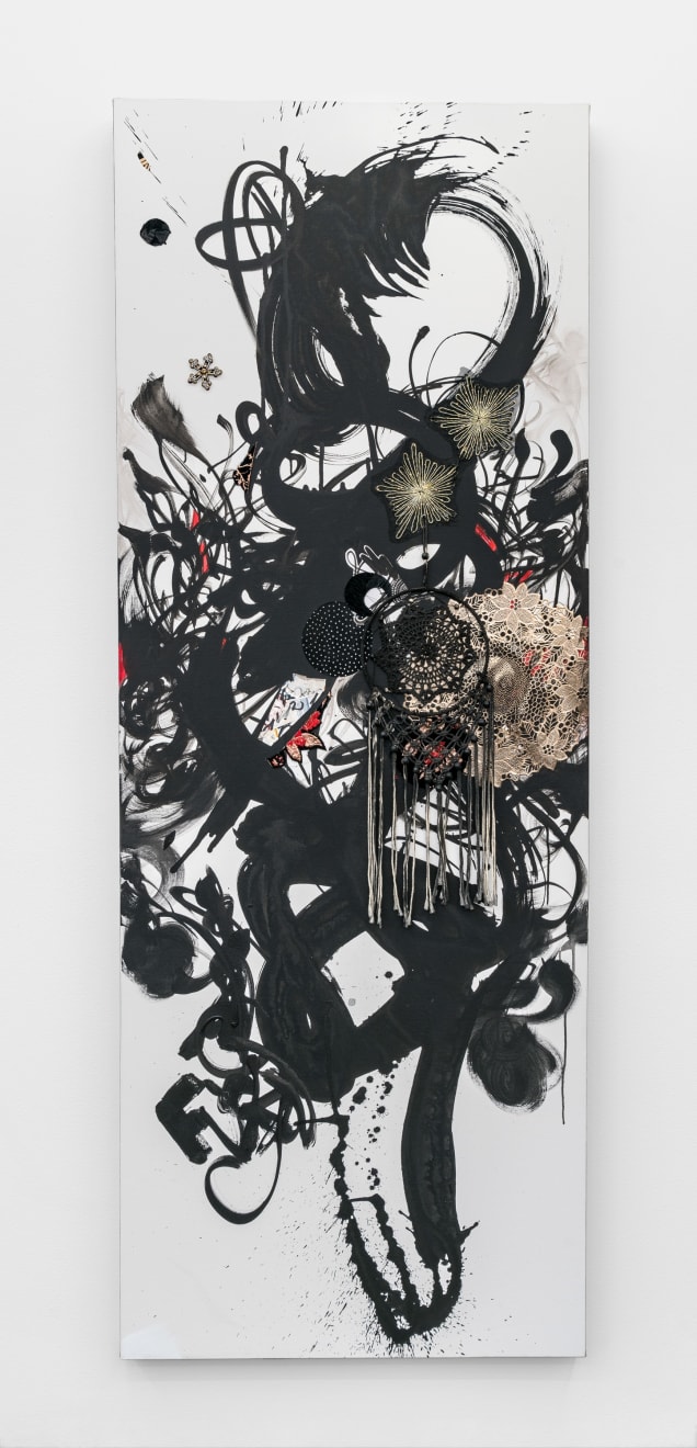 Shinique Smith, words and names, scroll no 1, 2024