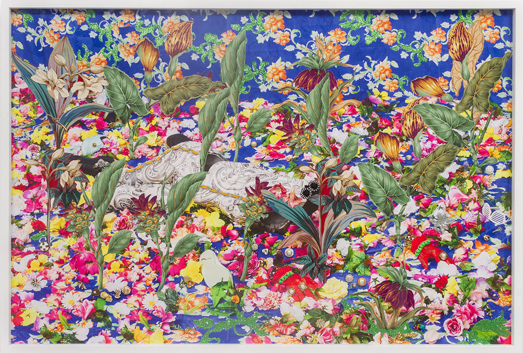 Ebony G. Patterson, between the leaves and in the bed, 2015