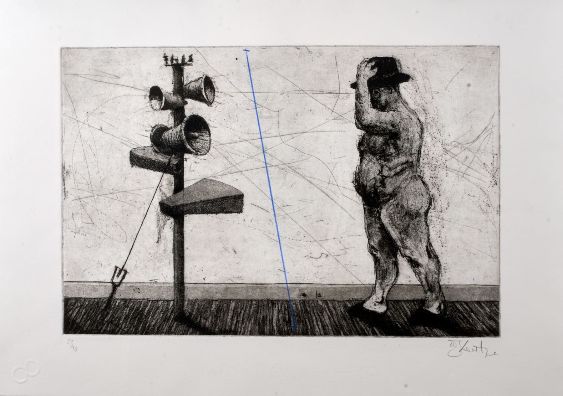 William Kentridge, Man with Megaphone Cluster, 2015