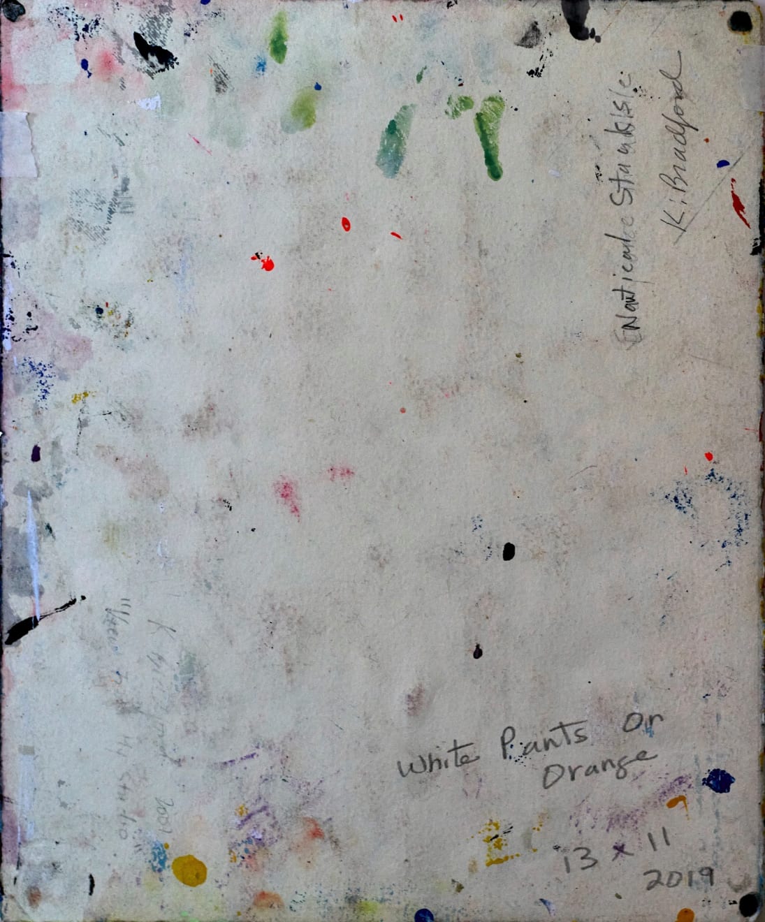 Katherine Bradford, White Pants on Orange, 2019