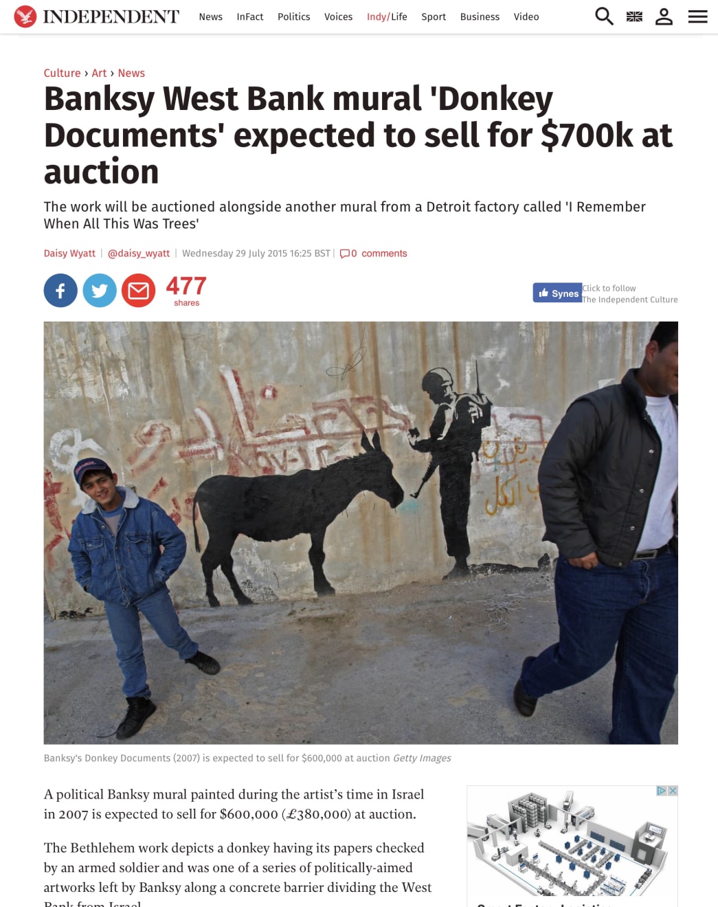 Banksy, "Donkey Documents" , 2007