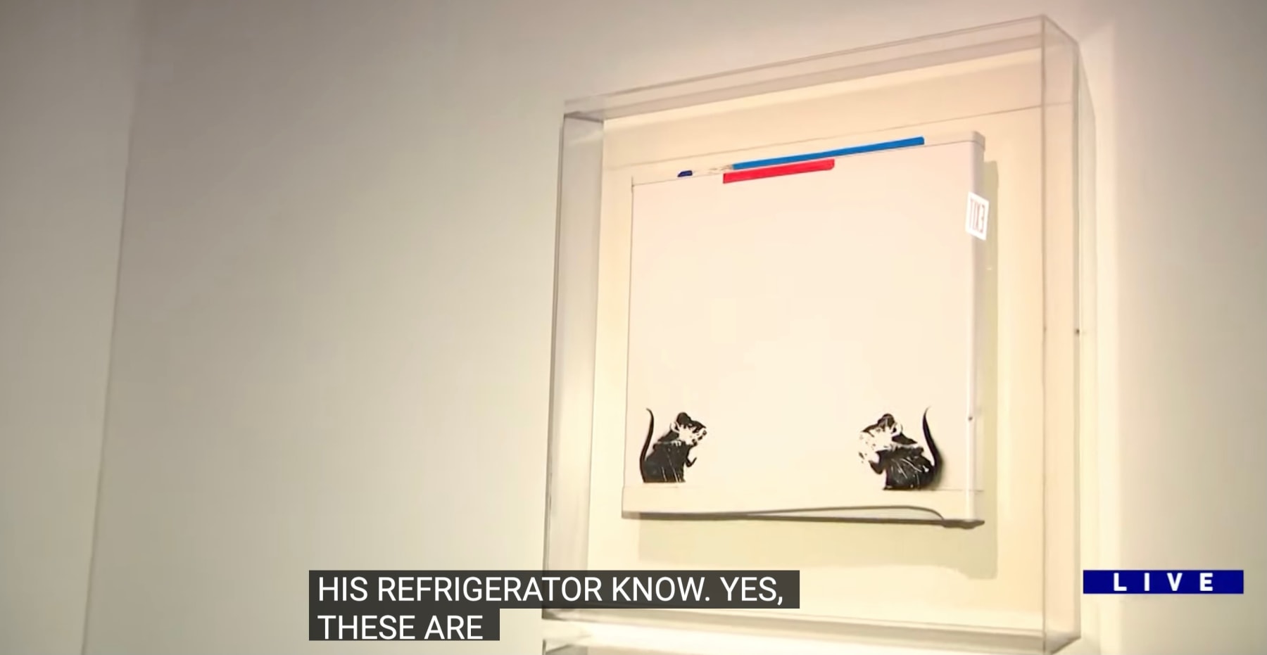 Banksy, "Bowler Hat Rats on fridge panel" aka "Lock Pick Rats" ., ca. 2004
