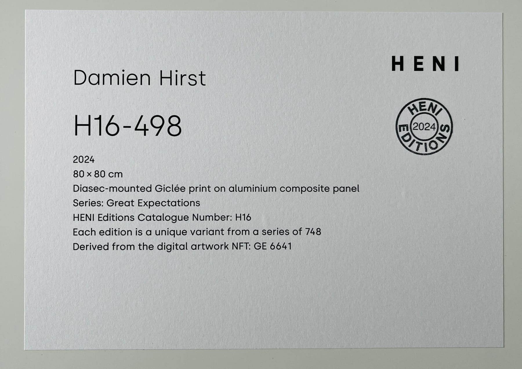 Damien Hirst, Great Exectations. GE 6641, 2023