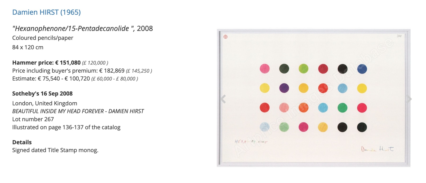 Damien Hirst, Lauric Acid Lauryl Ester, 2010