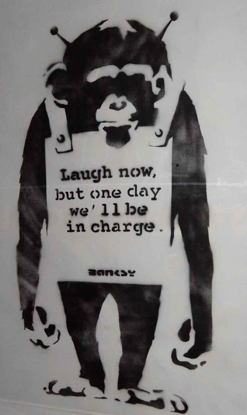 Banksy, "Laugh Now But One Day We´ll Be In Charge" ., 2001