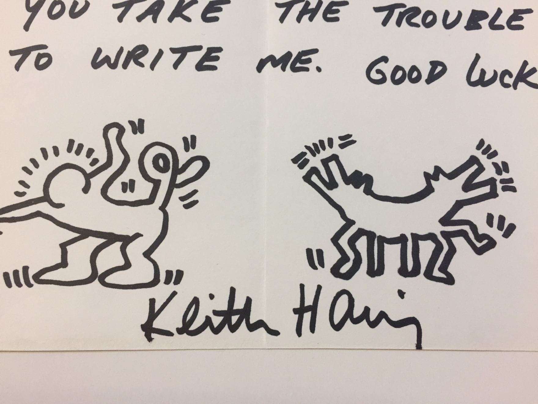 Keith Haring, Letter to Mike with drawings (RESERVED), 1988