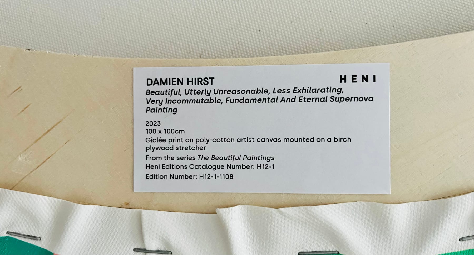 Damien Hirst, Beautiful Utterly Unreasonable Less Exhilarating Very Incommutable, Fundemental and Eternal Supernova Painting, 2023