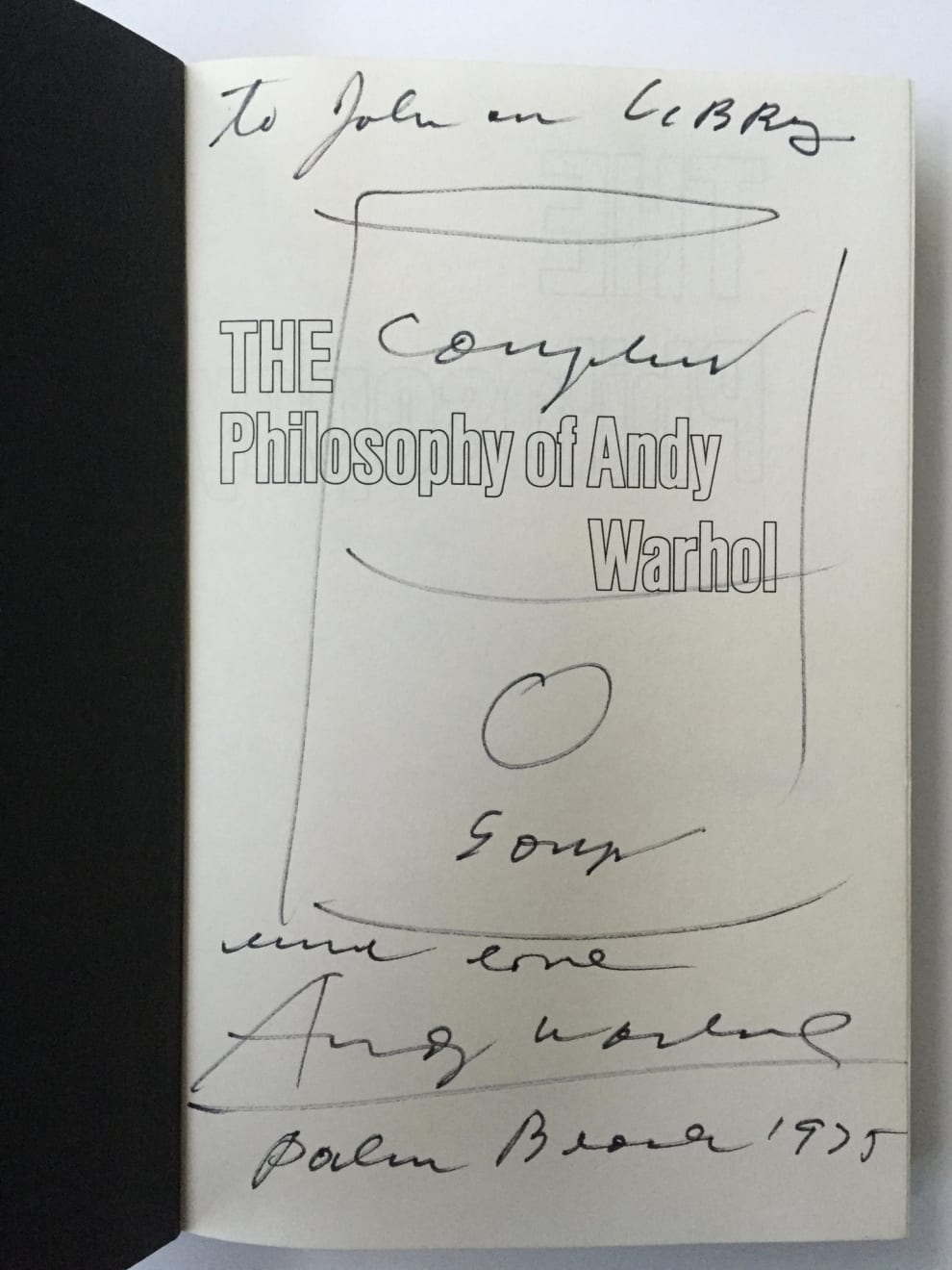 Andy Warhol, "Campbell´s soup can drawing in book", 1975