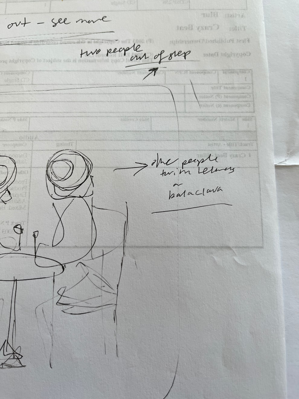 Banksy, Original working sketch for Think Tank, 2003