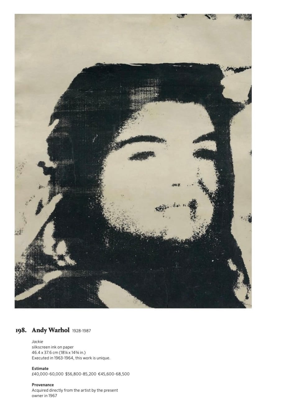 Andy Warhol, "Jackie 1964", 1963/64