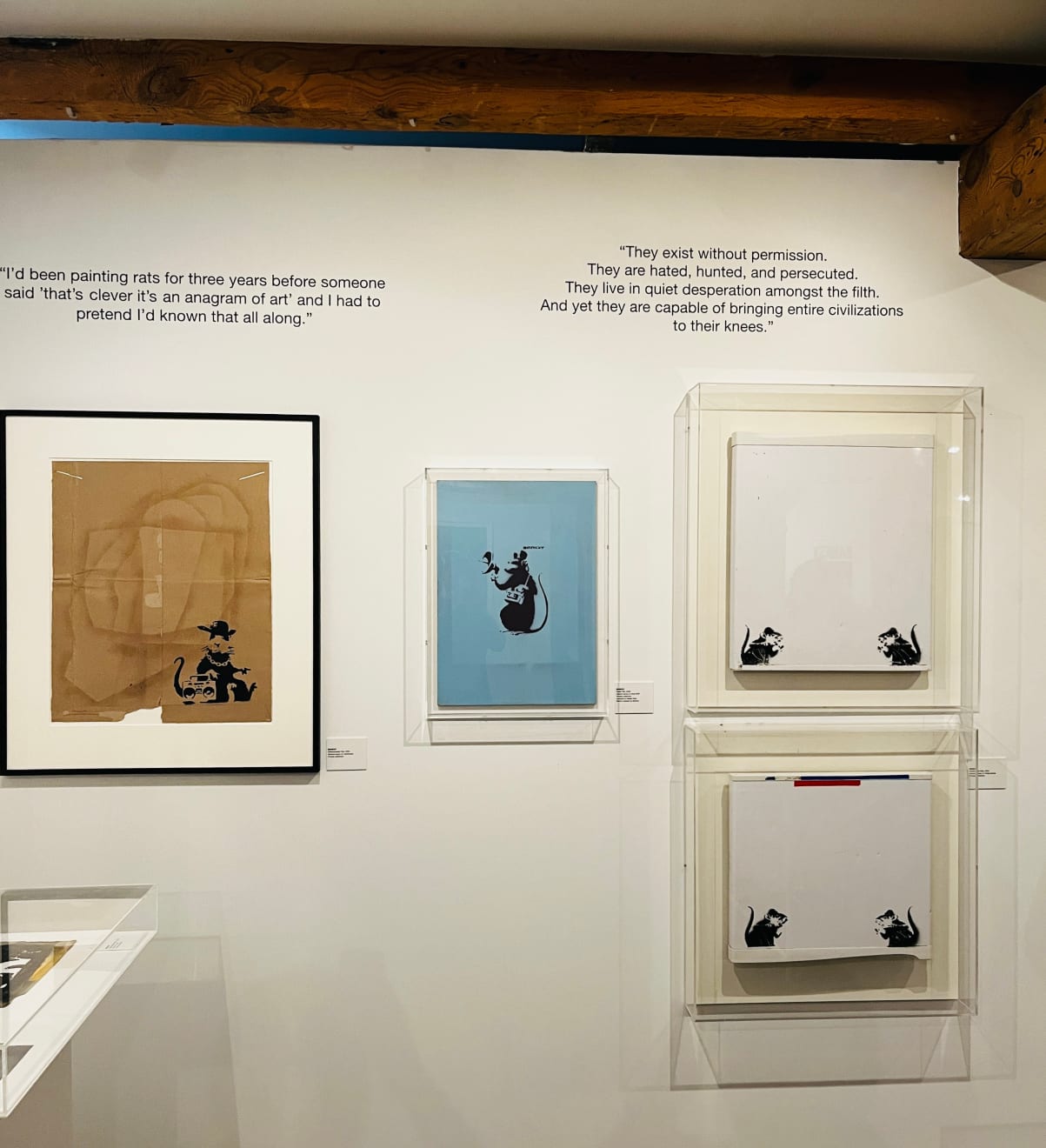 Banksy, Bowler Hat rats on fridge door (upper panel) ., Ca. 2004