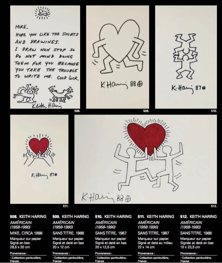 Keith Haring, Letter to Mike with drawings (RESERVED), 1988