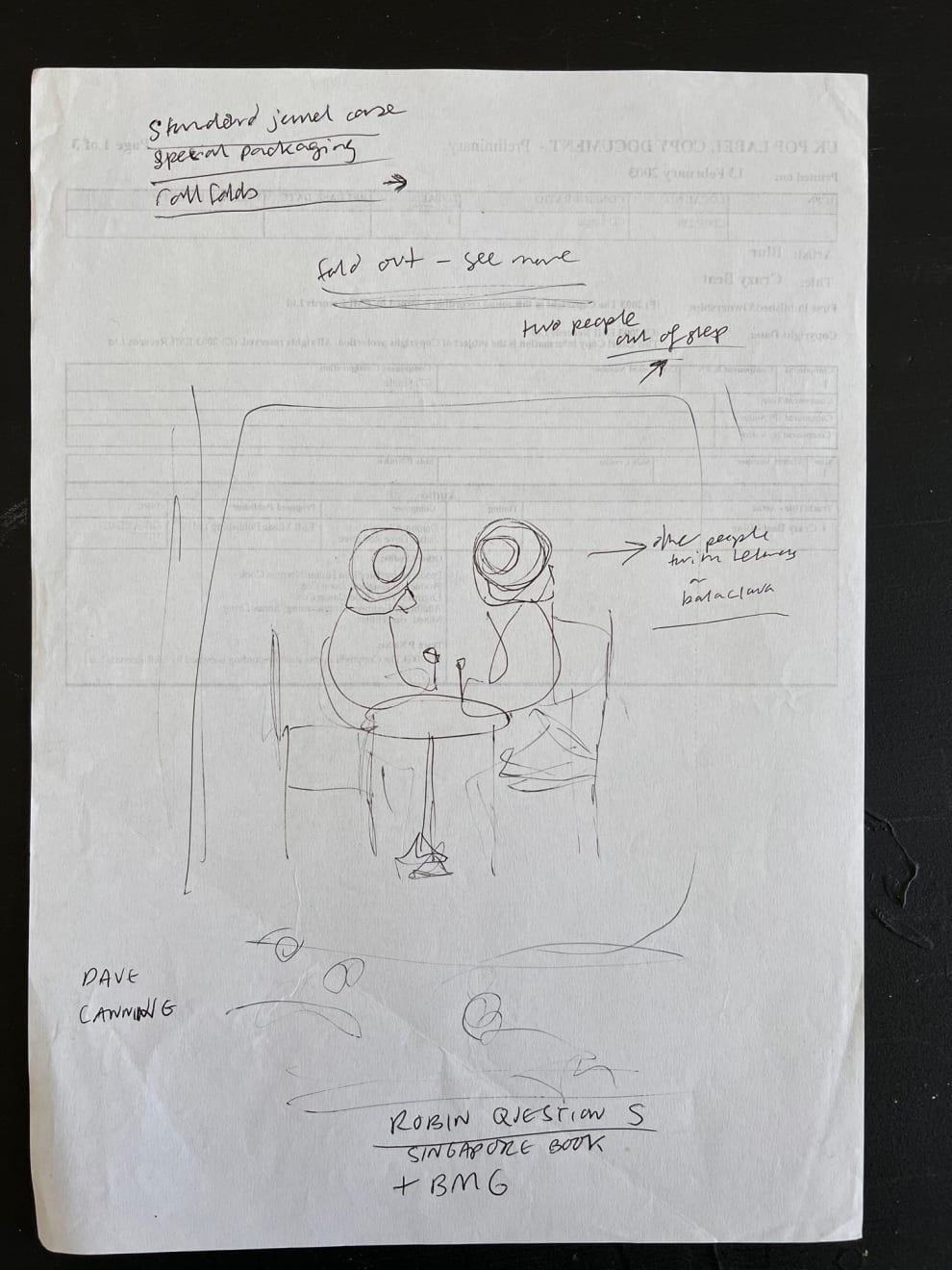 Banksy, Original working sketch for Think Tank, 2003