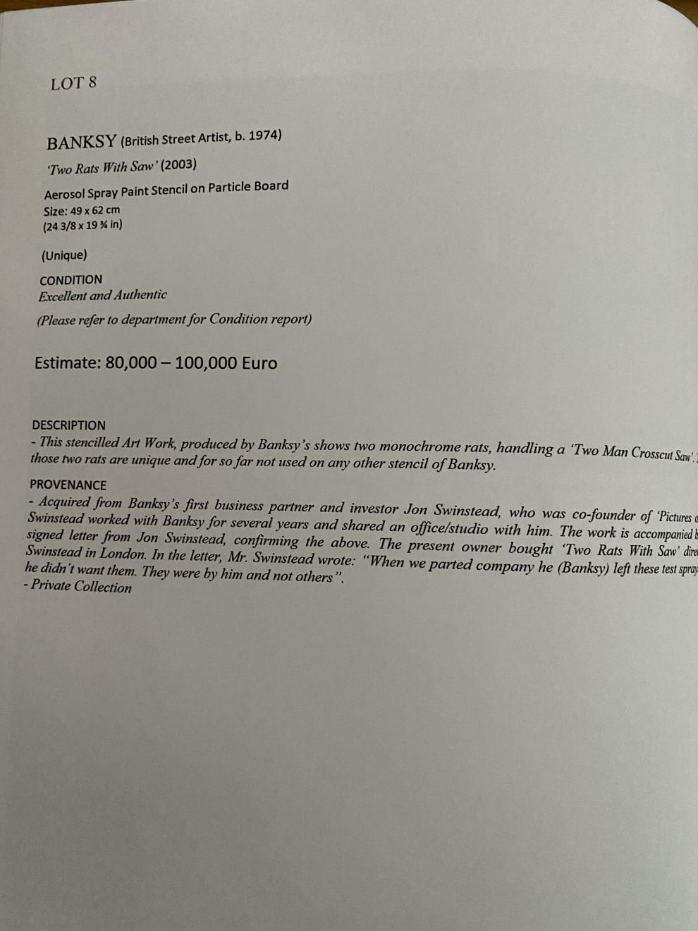 Banksy, Two Rats With Saw, 2003