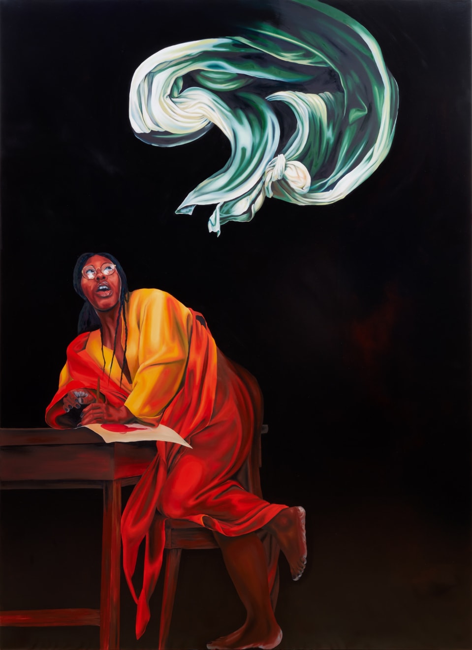 Brittney Leeanne Williams, The Inspiration of St. Matthew (after Caravaggio), 2023