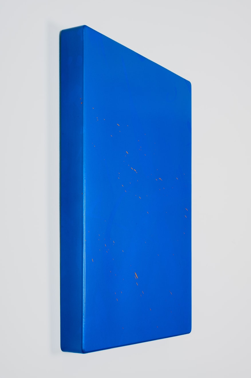 Kaz Oshiro, California Syuji (Pearl Blue, Orange splatter), 2020