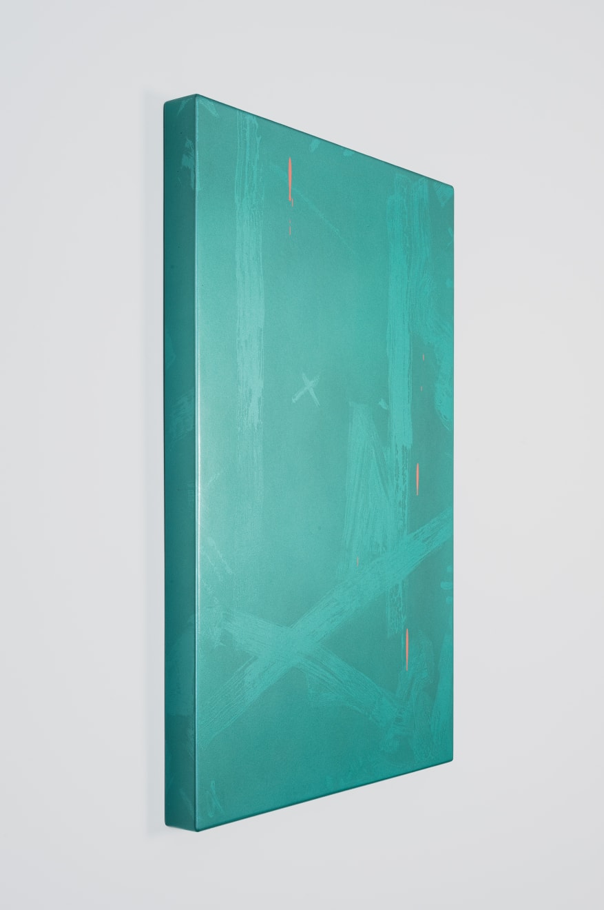 Kaz Oshiro, California Shuji (Pearl Seaform, Salmon Pink drip), 2020