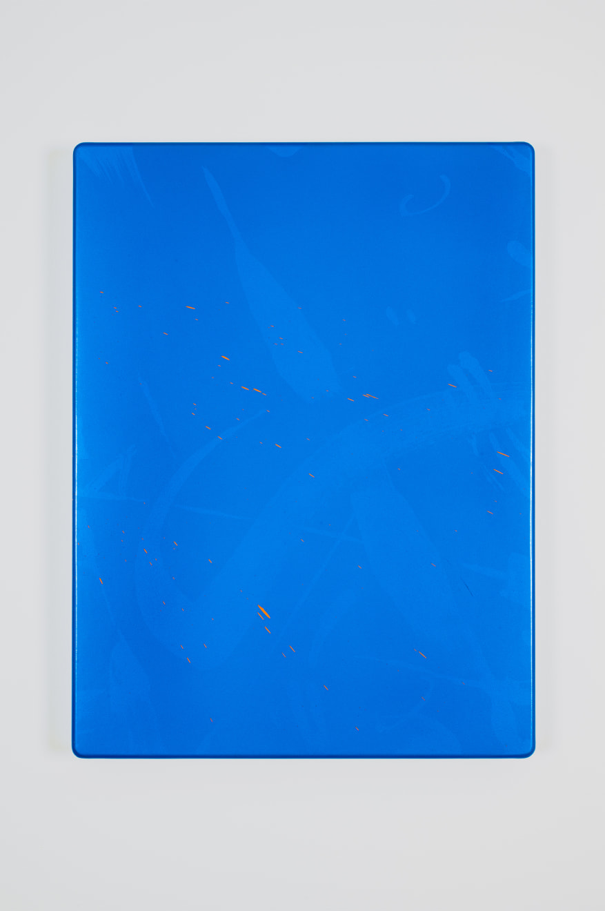 Kaz Oshiro, California Syuji (Pearl Blue, Orange splatter), 2020