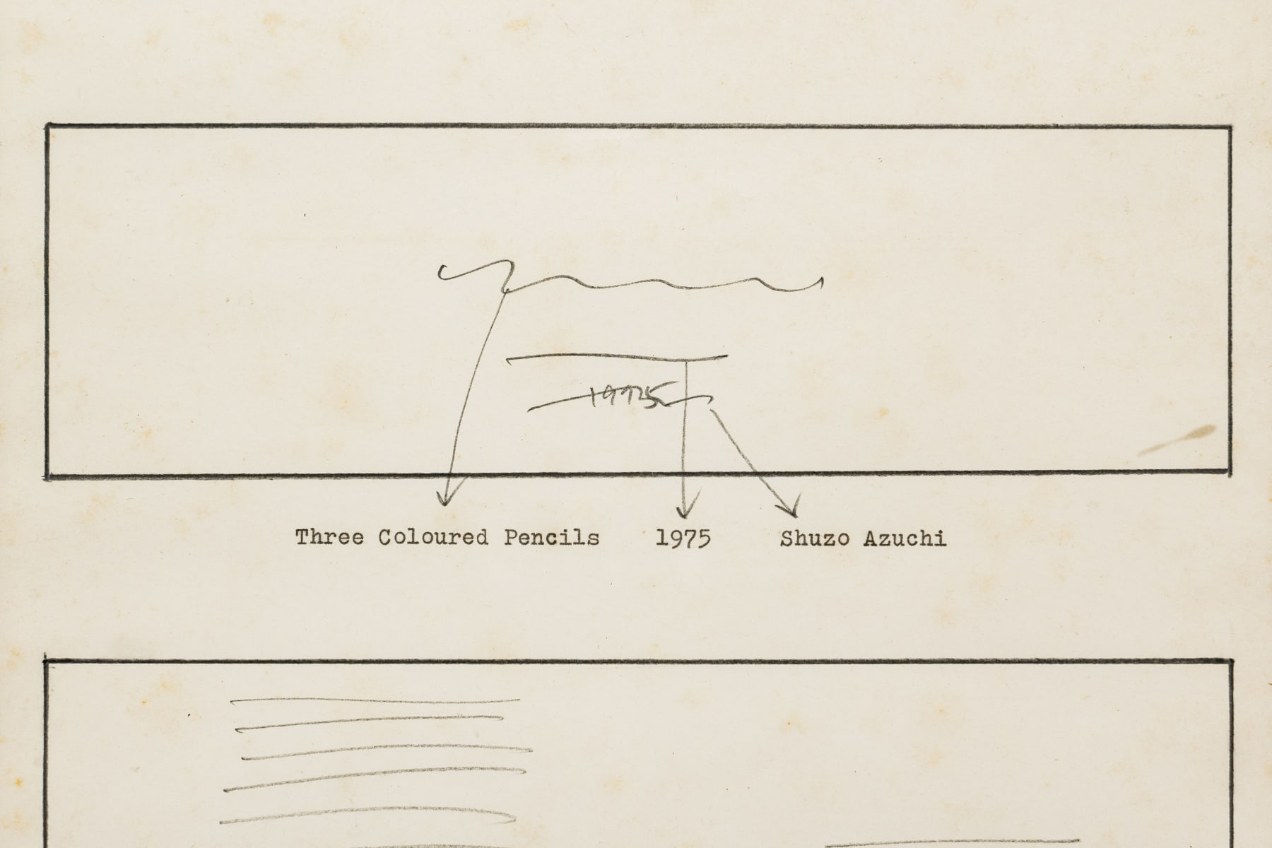 Shuzo Azuchi Gulliver, Three colored pencils (first plan), 1974-75