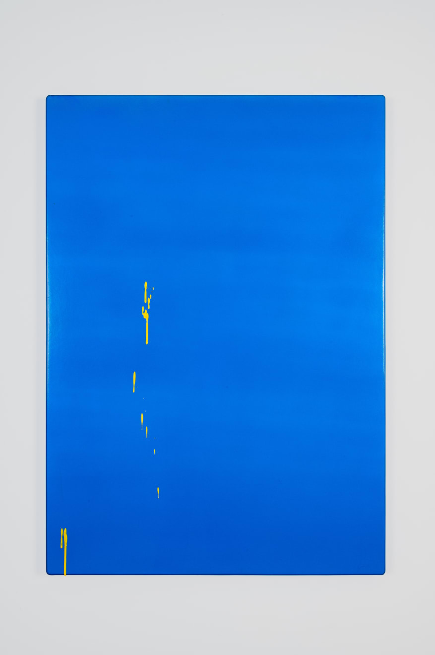 Kaz Oshiro, California Syuji (Pearl Blue, Yellow drip), 2020