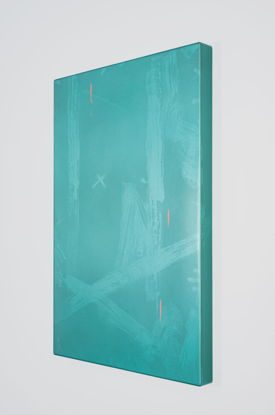 Kaz Oshiro, California Shuji (Pearl Seaform, Salmon Pink drip), 2020
