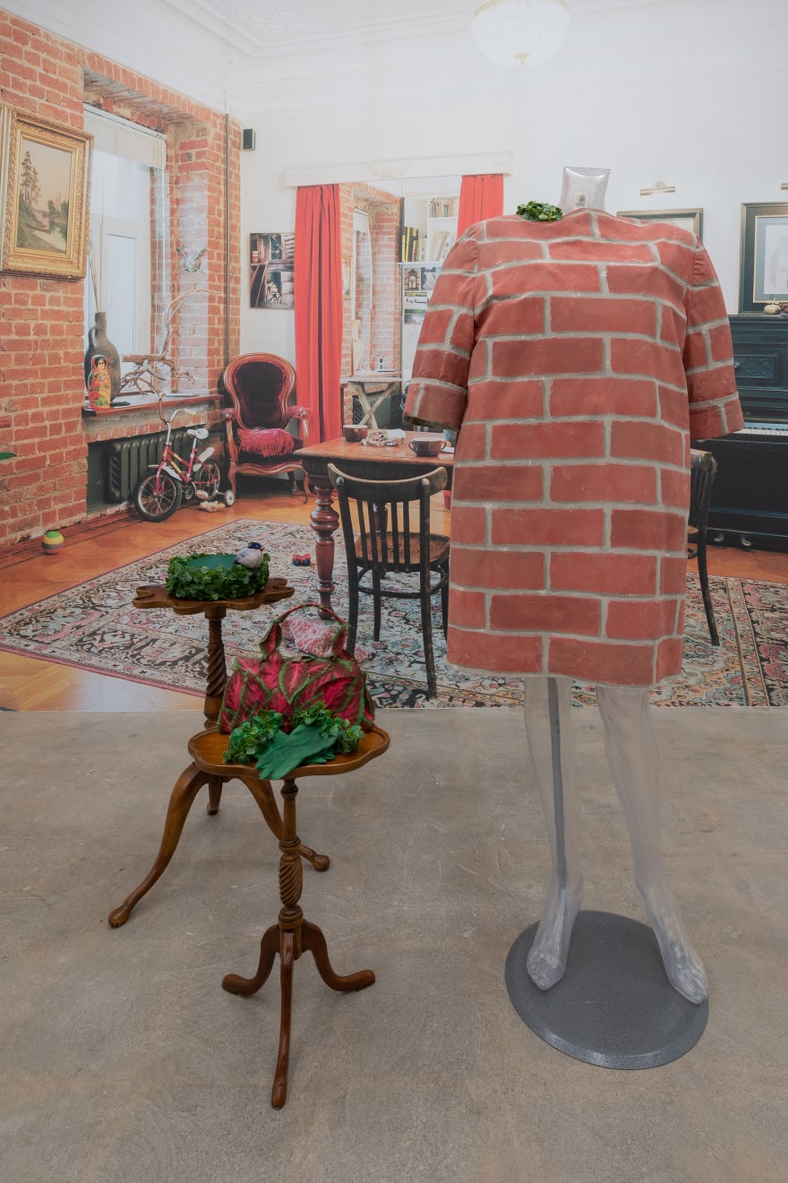 Adelle Lutz, Urban Camouflage Clothing: Brick Dress, 1986