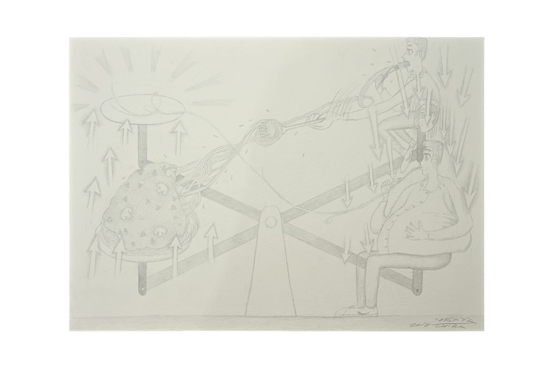 Masaya Chiba, 無限のファクター(パスタを食べる / 太る) ("Unlimited Factor(Eating Pasta / Weight Gain)"), 2018