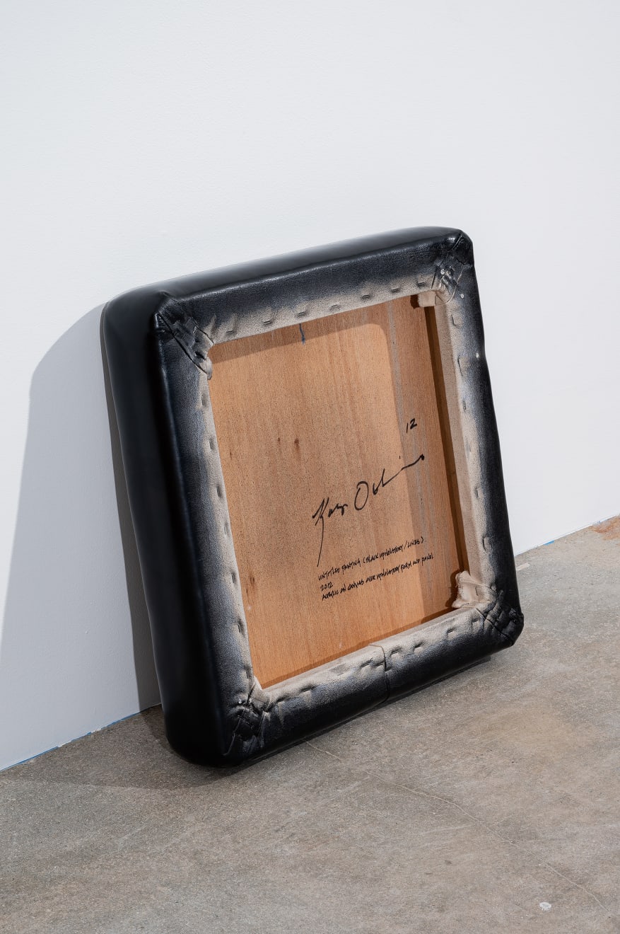 Kaz Oshiro, Untitled Painting (black upholstery/lines), 2012