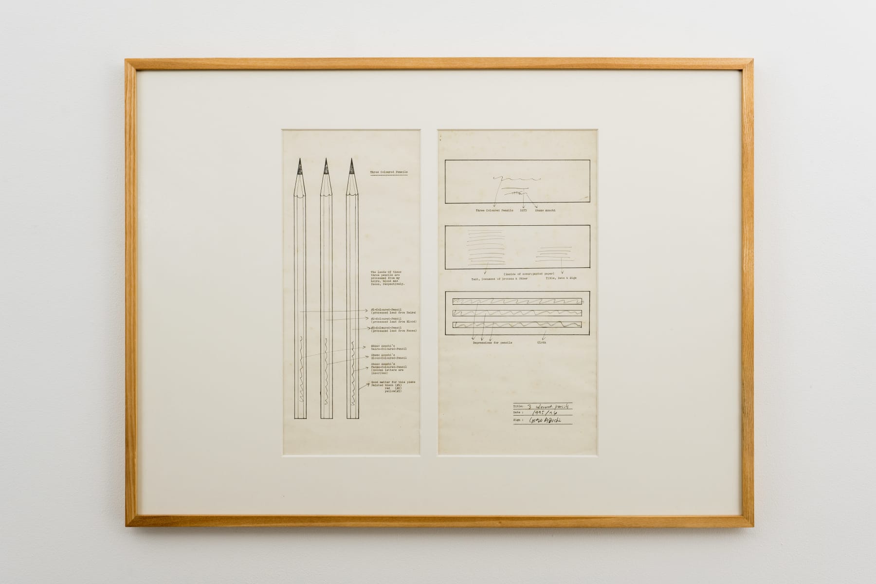 Shuzo Azuchi Gulliver, Three colored pencils (first plan), 1974-75