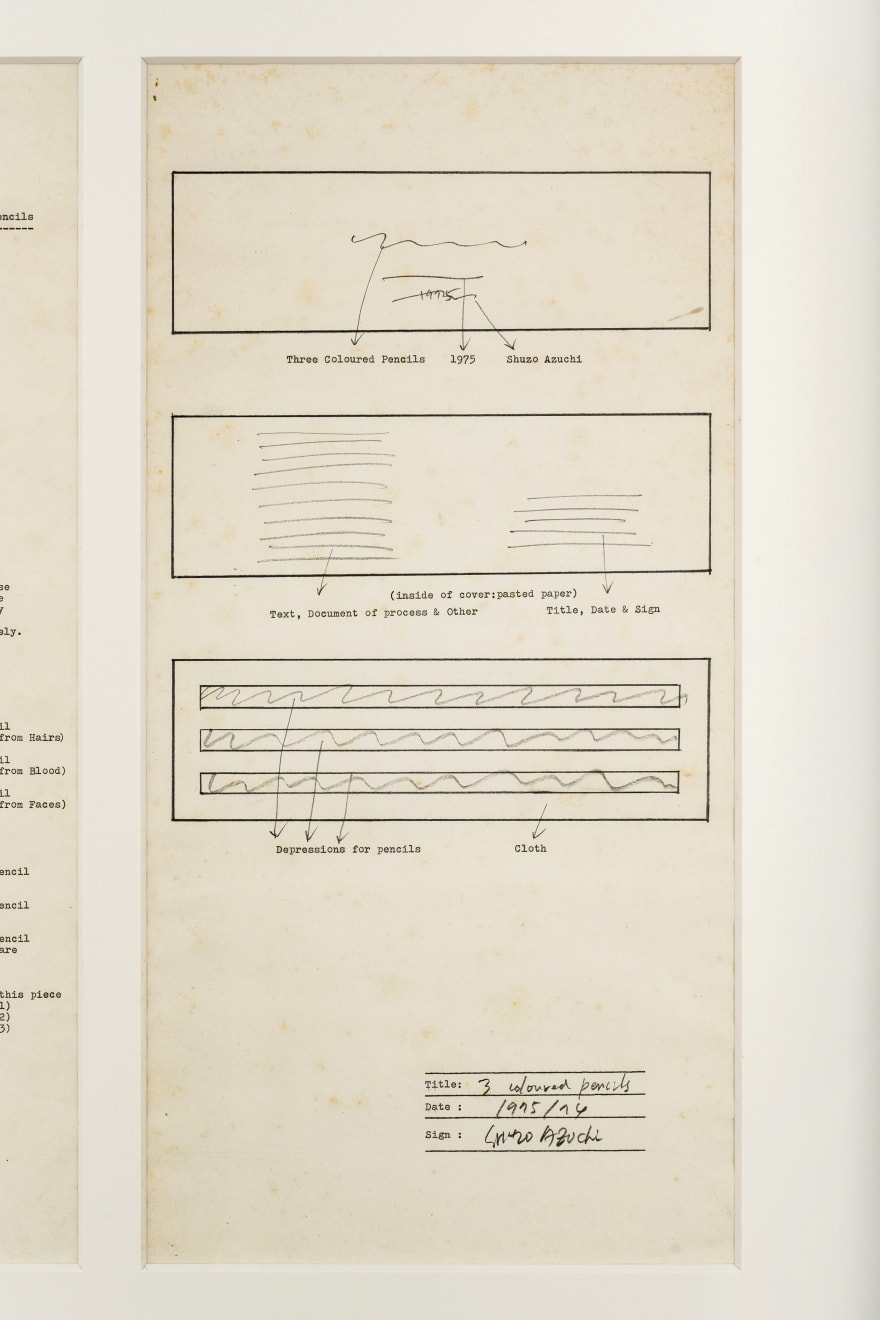 Shuzo Azuchi Gulliver, Three colored pencils (first plan), 1974-75